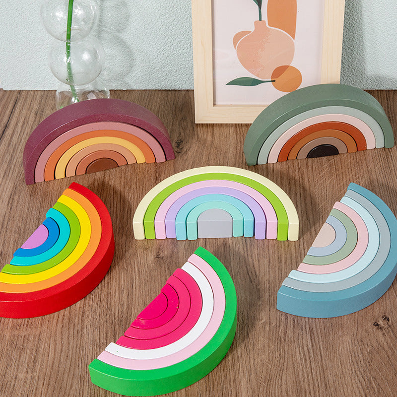 Wooden Rainbow Building Blocks