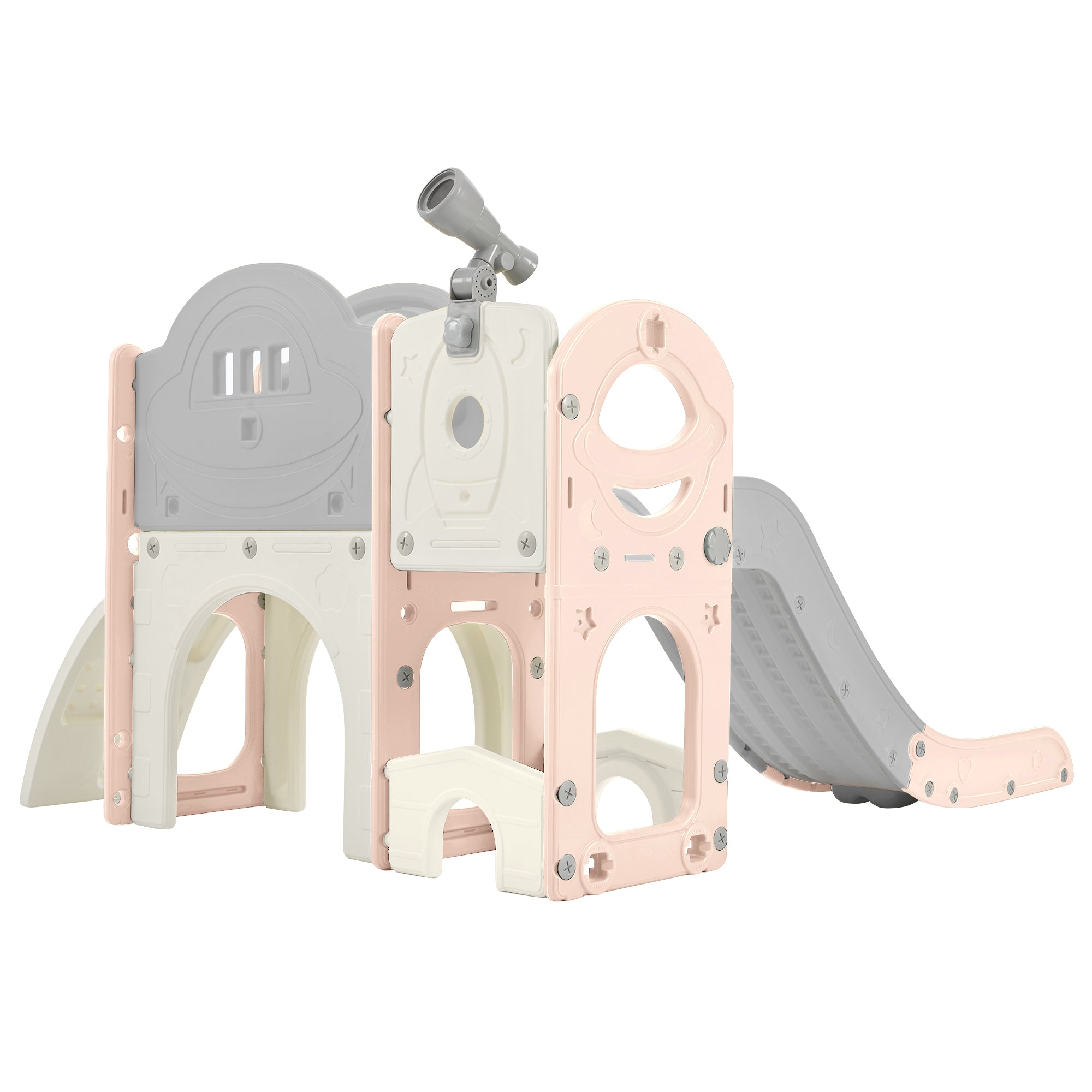 Kids 7-in-1 Slide Playset - Freestanding Spaceship Adventure