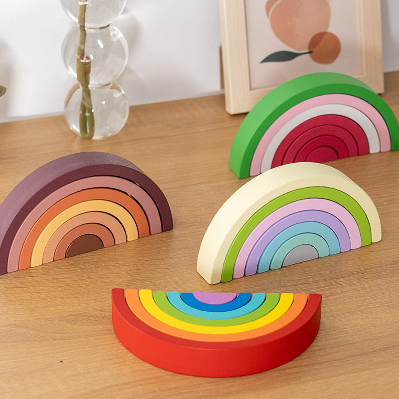 Wooden Rainbow Building Blocks
