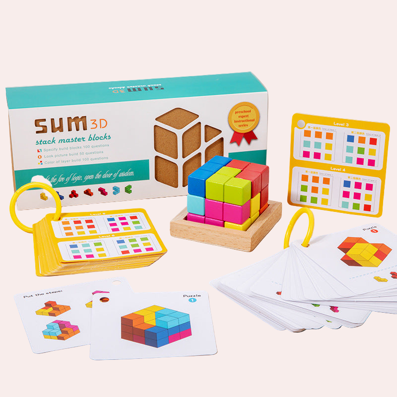 Wooden Cube Building Blocks