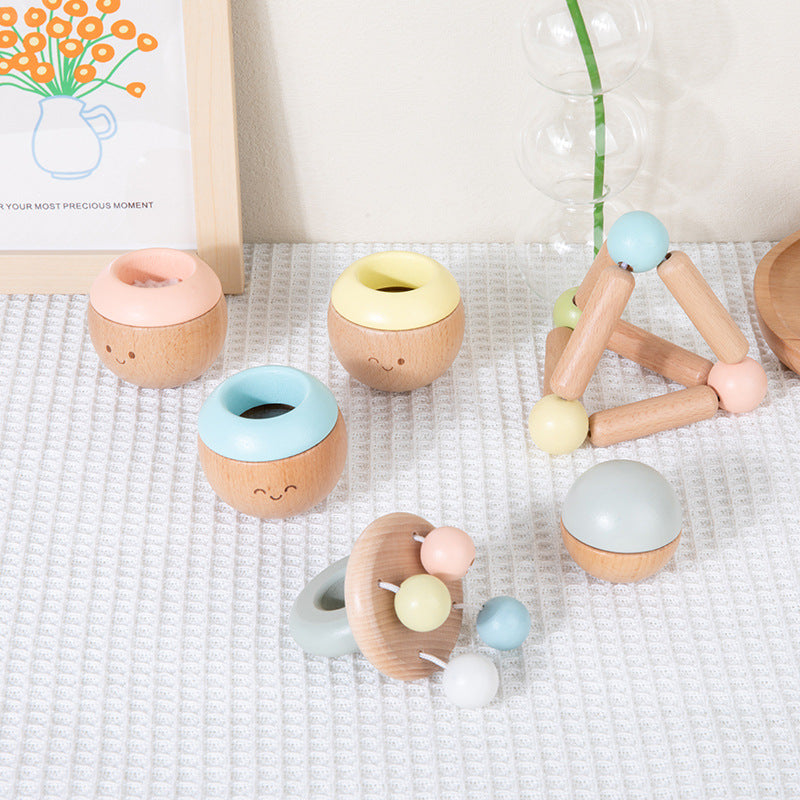 Wooden Sensory Touch Toys - 5-Piece Early Education Set for Babies