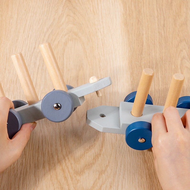 Wooden Detachable Train Building Blocks Set