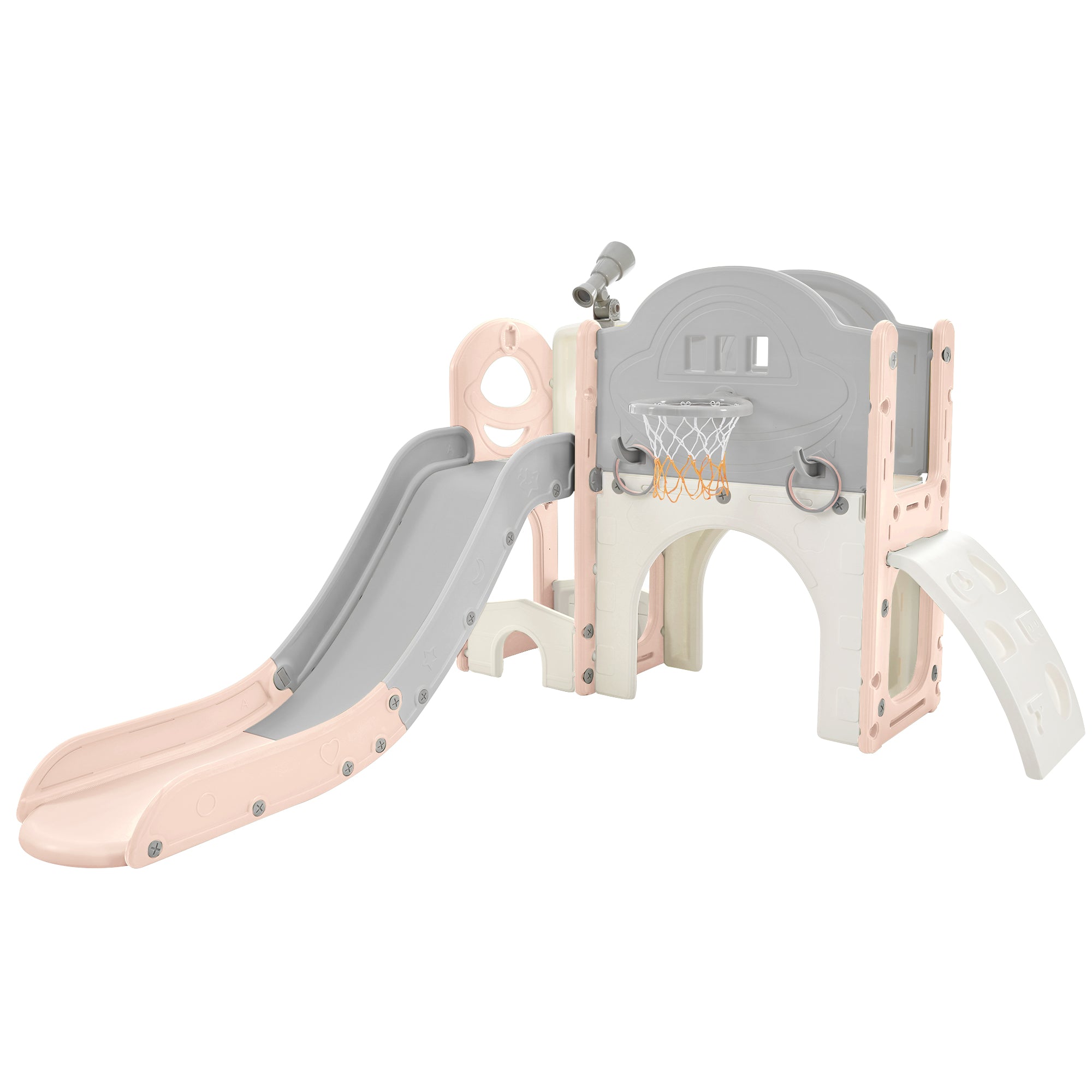 Kids 7-in-1 Slide Playset - Freestanding Spaceship Adventure