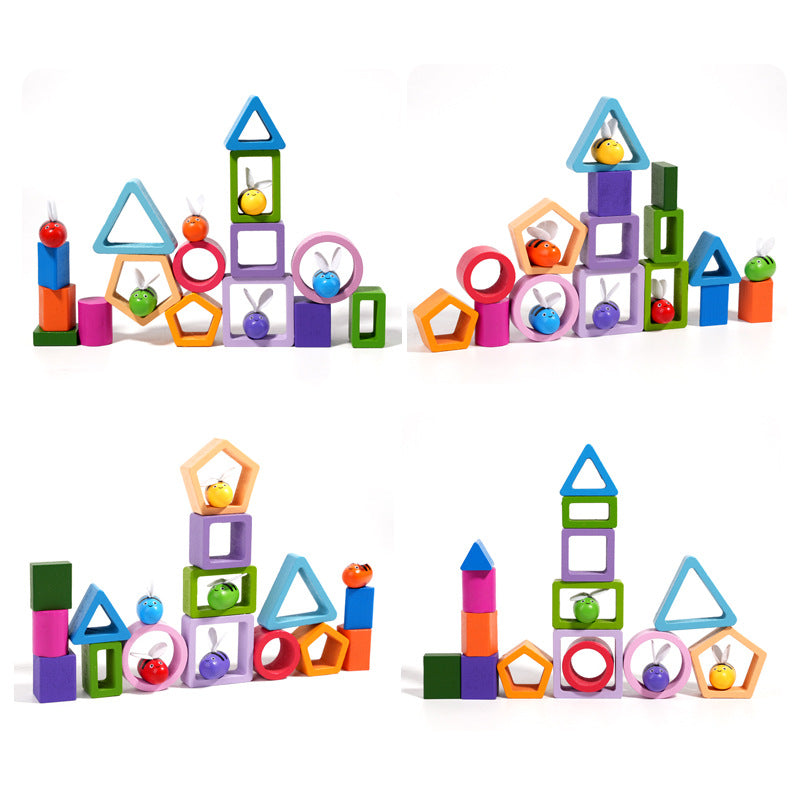 Wooden 3-in-1 Magnetic Clip Bee Set for Early Education