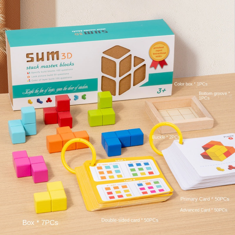 Wooden Cube Building Blocks