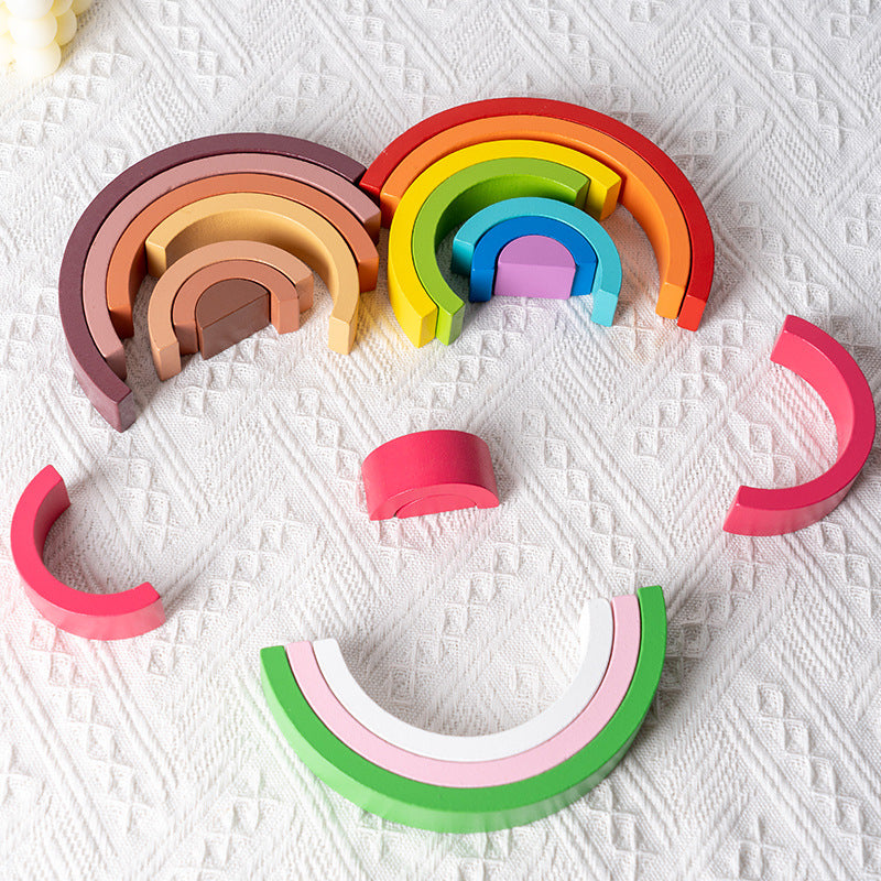 Wooden Rainbow Building Blocks