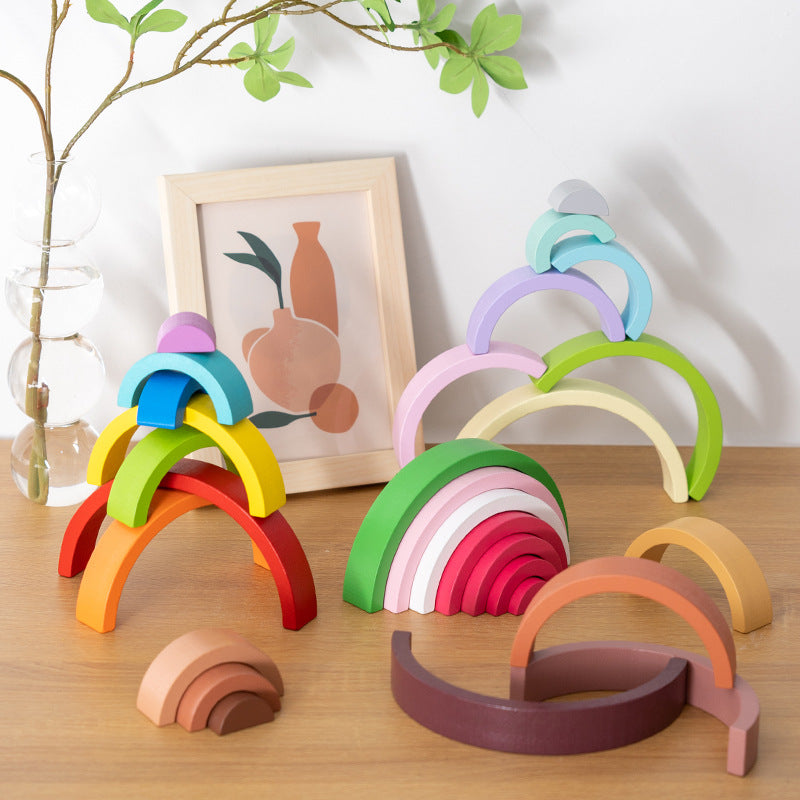 Wooden Rainbow Building Blocks