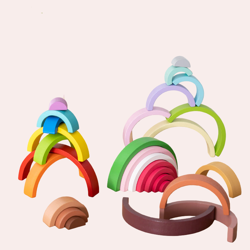 Wooden Rainbow Building Blocks