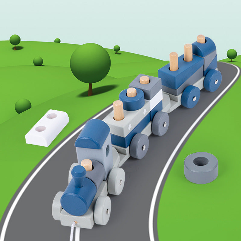 Wooden Detachable Train Building Blocks Set