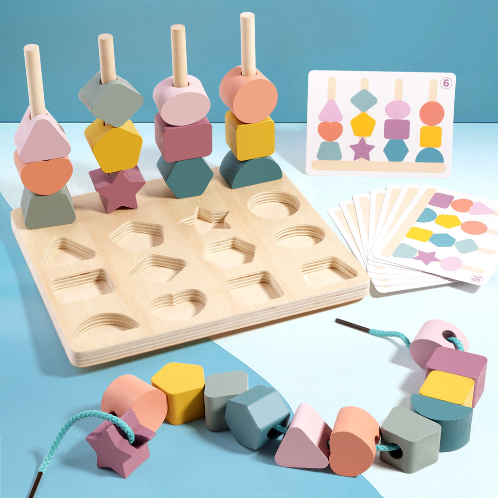 Children's Wooden Geometric Shape Matching Board