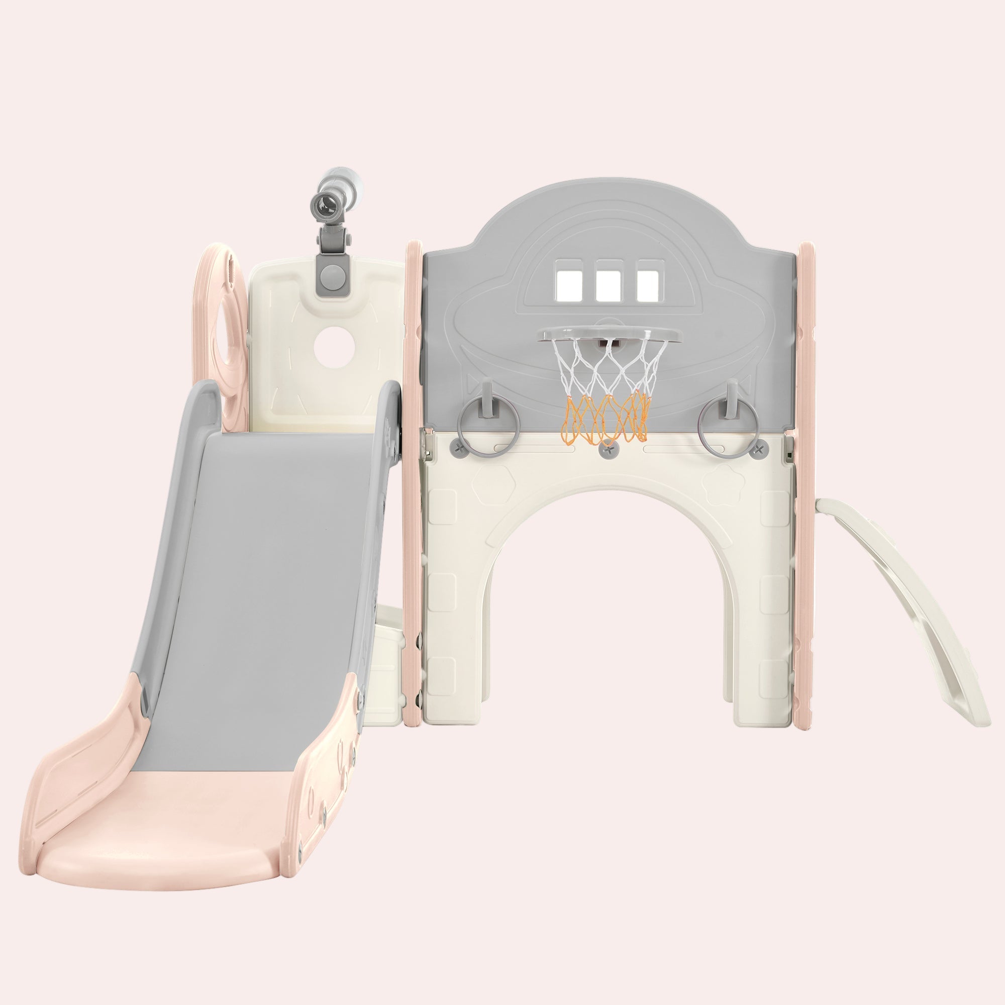 Kids 7-in-1 Slide Playset - Freestanding Spaceship Adventure