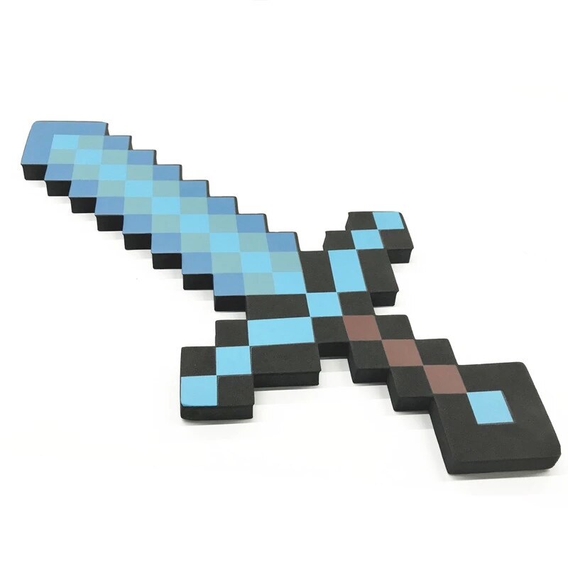 Minecraft-Inspired Soft EVA Foam Diamond Sword or Pickaxe