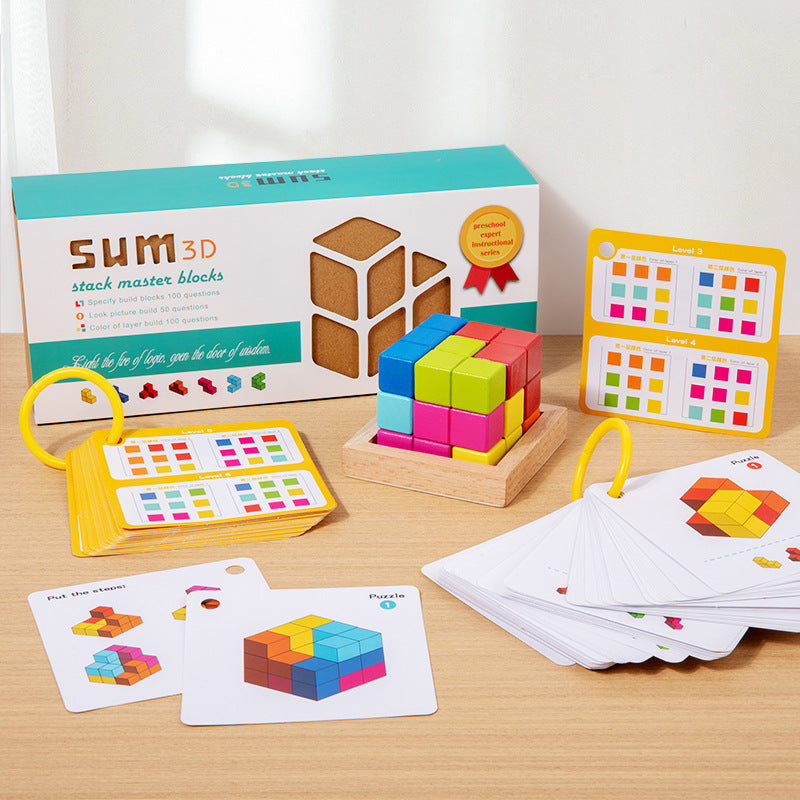 Wooden Cube Building Blocks