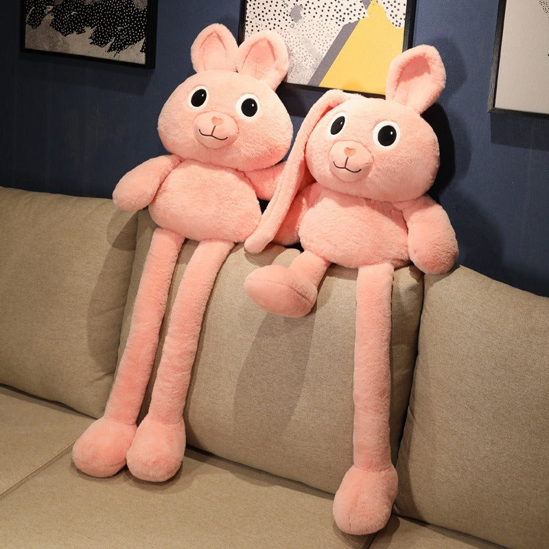 Pull-Ear Rabbit Plush Doll - Adorable Stretch Ears Toy