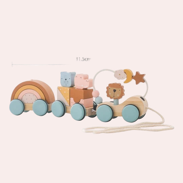 Wooden Train Birthday Toy - Montessori Educational Learning Tool