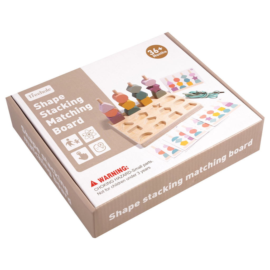 Children's Wooden Geometric Shape Matching Board