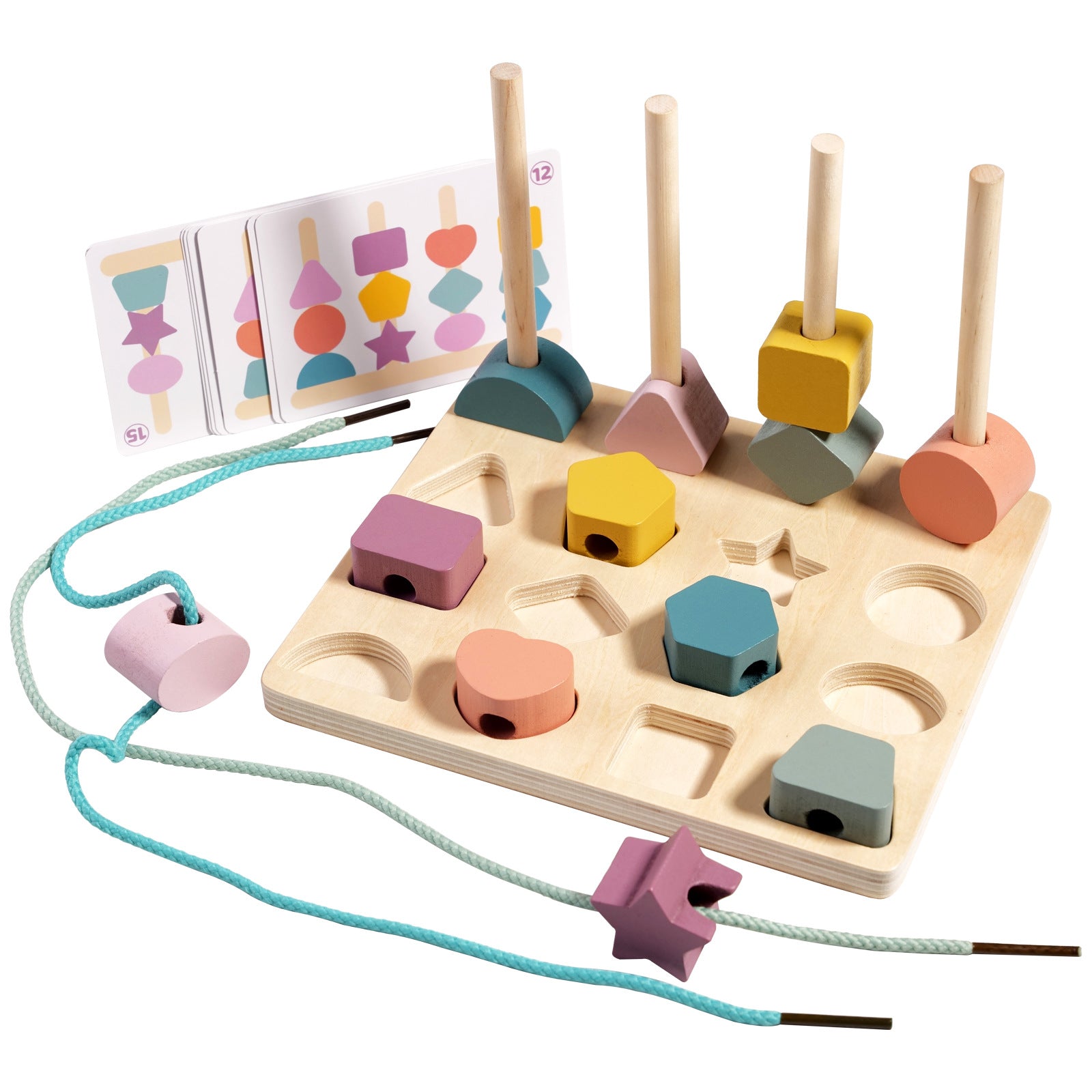 Children's Wooden Geometric Shape Matching Board