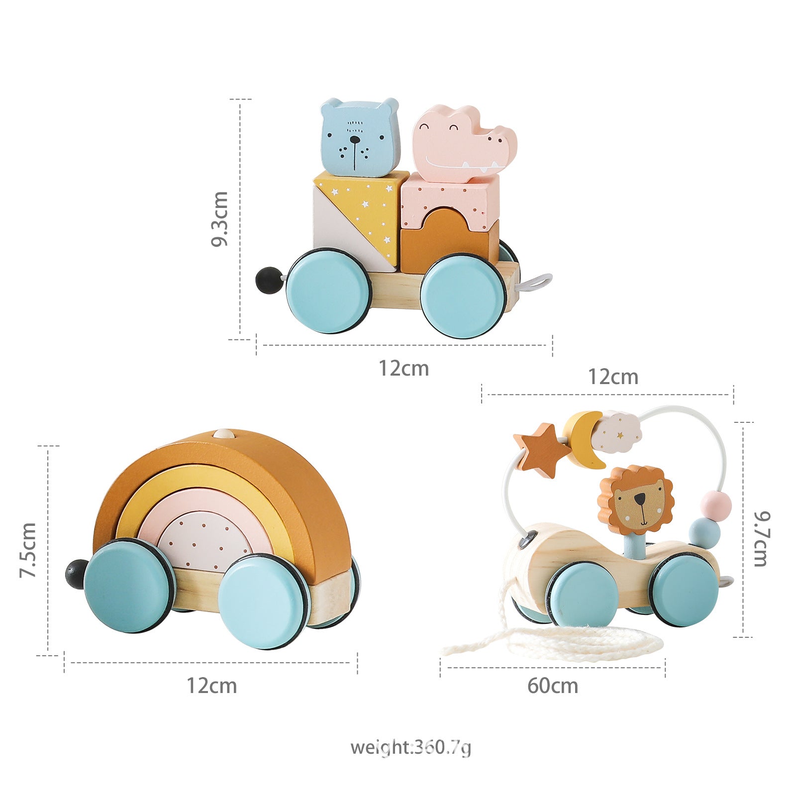 Wooden Train Birthday Toy - Montessori Educational Learning Tool
