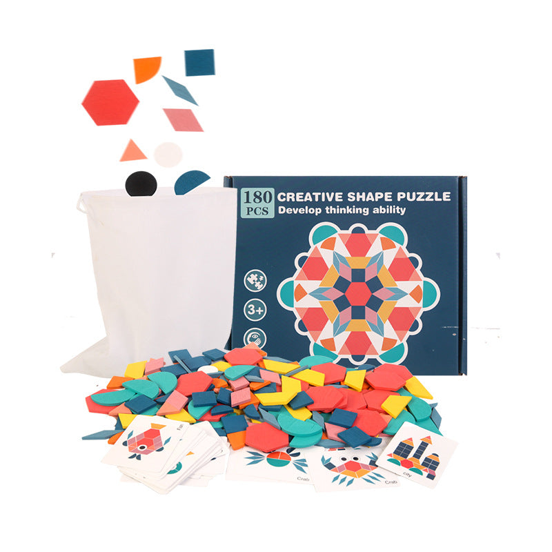 180-Piece Wooden Tangram Puzzle