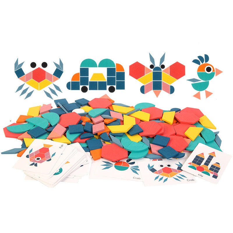 180-Piece Wooden Tangram Puzzle