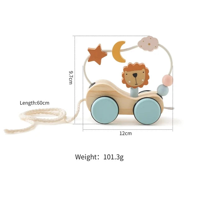 Wooden Train Birthday Toy - Montessori Educational Learning Tool