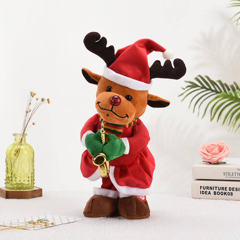 Christmas Electric Singing Plush Toy - Saxophone Playing Elk & Snowman